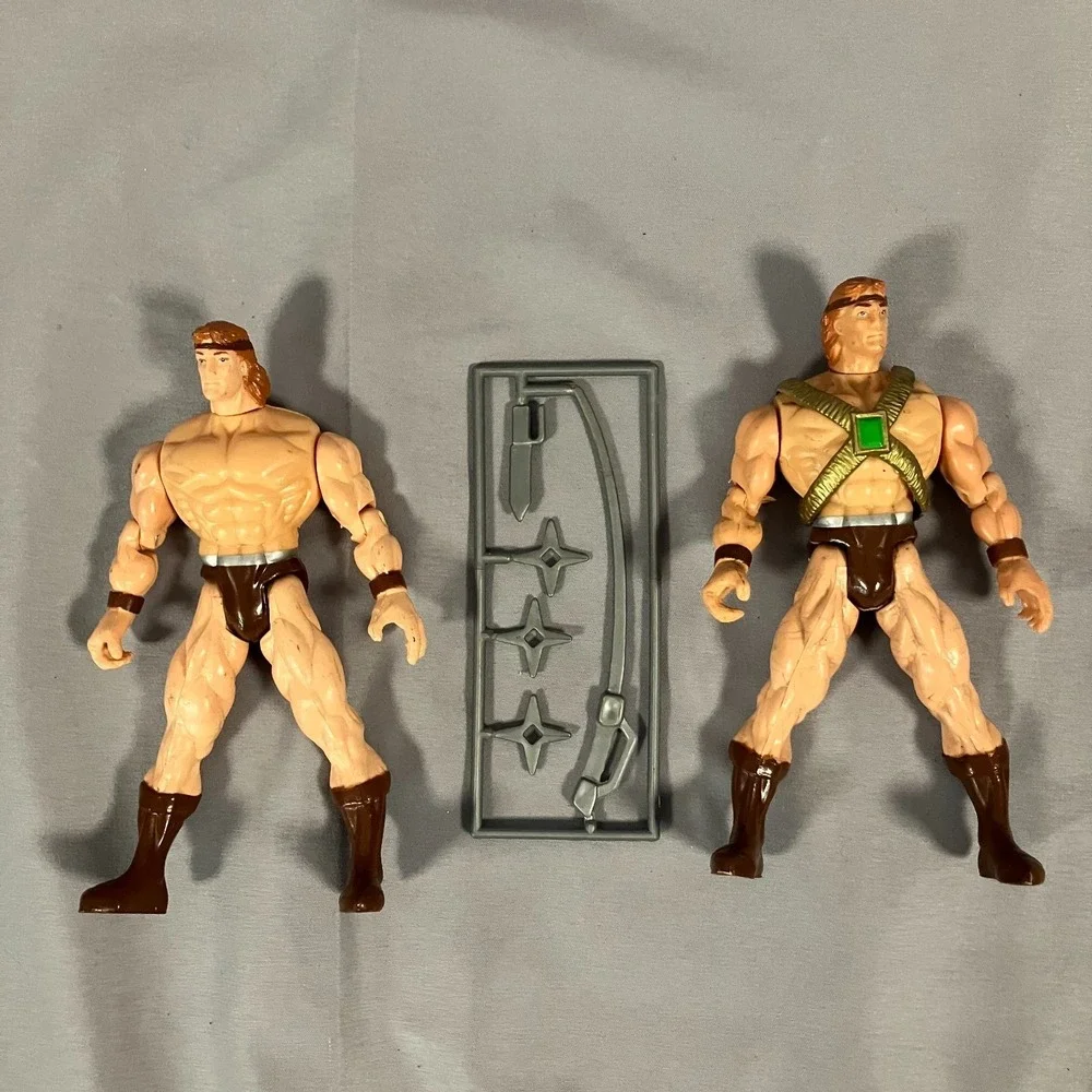 1996 S.C. Muscle Action Figures Lot of 2 with Accessories